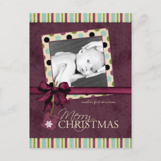 Moderne frohe Weihnachten Polka Dots Postcard