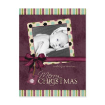 Moderne frohe Weihnachten Polka Dots Postcard