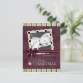 Moderne frohe Weihnachten Polka Dots Postcard (Stehend Vorderseite)