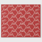 Moderne frohe Weihnachten Red Retro Holiday Bows Geschenkpapier (Flach)