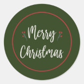 Moderne frohe Weihnachten | Rot und Grün Runder Aufkleber (Vorderseite)
