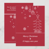 Moderne Frohe Weihnachten Rot Weiß (Vorne/Hinten)