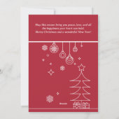 Moderne Frohe Weihnachten Rot Weiß (Rückseite)
