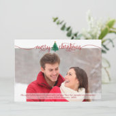 Moderne frohe Weihnachten Rote Schrift Wasserfarbe (Stehend Vorderseite)