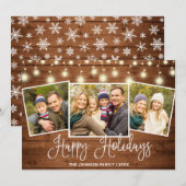 Moderne frohe Weihnachten Rustikale 3 FOTO Gruß (Vorne/Hinten)