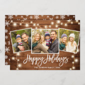 Moderne frohe Weihnachten Rustikale 3 FOTO Gruß (Vorne/Hinten)