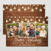 Moderne frohe Weihnachten Rustikale 3 FOTO Gruß (Vorne/Hinten)