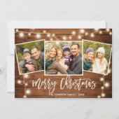 Moderne frohe Weihnachten Rustikale 3 FOTO Gruß (Vorderseite)