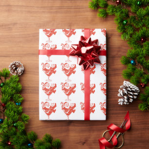 Moderne Frohe Weihnachten Santa Muster Geschenkpapier