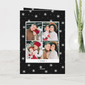 Moderne frohe Weihnachten Schwarz 7 Foto Collage (Rückseite)