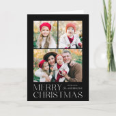 Moderne frohe Weihnachten Schwarz 7 Foto Collage (Vorderseite)