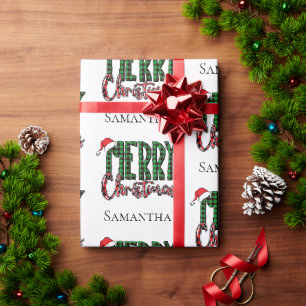 Moderne Frohe Weihnachten Typografie Benutzername Geschenkpapier