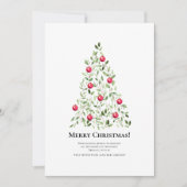 Moderne frohe Weihnachten Wasserfarben Tree Vielen (Vorderseite)