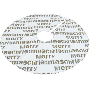 Moderne frohe Weihnachten Weißer Urlaub Polyester Weihnachtsbaumdecke