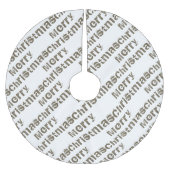 Moderne frohe Weihnachten Weißer Urlaub Polyester Weihnachtsbaumdecke (Vorderseite)