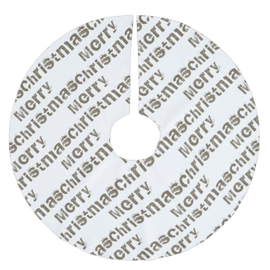 Moderne frohe Weihnachten Weißer Urlaub Polyester Weihnachtsbaumdecke (Vorderseite)