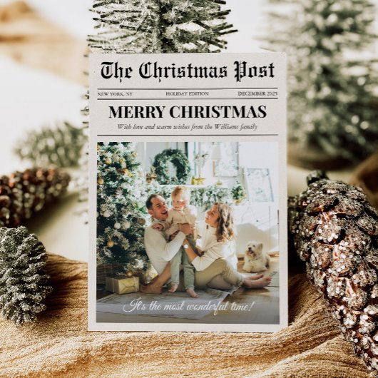 Moderne Frohe Weihnachten Zeitungsfoto