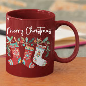 Moderne frohe Weihnachts-Boho-Strümpfe Kaffee-Tass Kaffeetasse