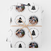 Moderne frohe Weihnachts-Foto Baummuster Geschenkpapier Set (Beispiel)