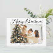Moderne, frohe Weihnachts-Foto Feiertagskarte (Stehend Vorderseite)