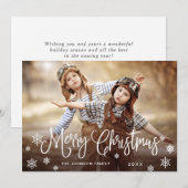Moderne frohe Weihnachts-FOTO Gruß Feiertagskarte (Vorne/Hinten)