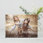 Moderne frohe Weihnachts-FOTO Gruß Feiertagskarte (Stehend Vorderseite)