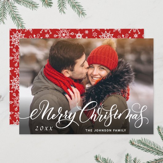 Moderne frohe Weihnachts-FOTO Gruß Feiertagskarte