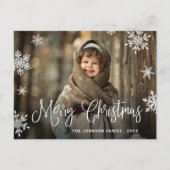 Moderne frohe Weihnachts-FOTO Gruß Feiertagspostkarte (Vorderseite)