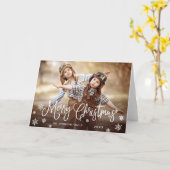 Moderne frohe Weihnachts-FOTO Gruß Karte (Gelbe Blume)