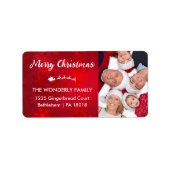 Moderne frohe Weihnachts-Foto-Rücksendeadresse Adressaufkleber (Vorne)