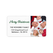 Moderne frohe Weihnachts-Foto-Rücksendeadresse Adressaufkleber (Vorne)