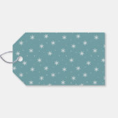 Moderne frohe Weihnachts Frost Blue Geschenkanhänger (Rückseite Horizontal)