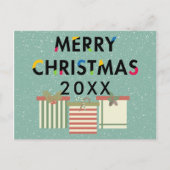 Moderne frohe Weihnachts-Geschenkboxen Postkarte (Vorderseite)