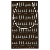 Moderne frohe Weihnachts-Hahnentrittmuster Dunkle Kleine Geschenktüte (Rückseite)