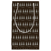 Moderne frohe Weihnachts-Hahnentrittmuster Dunkle Kleine Geschenktüte (Vorderseite)