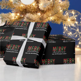 Moderne frohe Weihnachts-Leopard Print Typografie Geschenkpapier