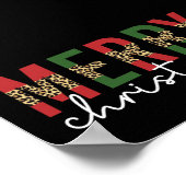 Moderne frohe Weihnachts-Leopard Print Typografie Poster (Ecke)