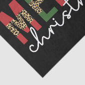 Moderne frohe Weihnachts-Leopard Print Typografie Seidenpapier (Ausschnitt)