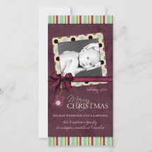 Moderne frohe Weihnachts-Polka-Dots-Fotokarte