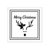 Moderne frohe Weihnachts-Rentier-Antler Gummistempel (Prägung)