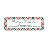Moderne frohe Weihnachts-Rücksendeadresse (Vorne)
