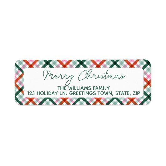 Moderne frohe Weihnachts-Rücksendeadresse (Vorne)