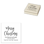 Moderne frohe Weihnachts-Rücksendeadresse Gummistempel (Stempel)