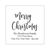 Moderne frohe Weihnachts-Rücksendeadresse Gummistempel (Prägung)