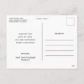 Moderne frohe Weihnachts Schwarze FotoCollage Feiertagspostkarte (Rückseite)