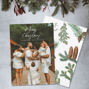 Moderne frohe Weihnachts-Script Familie Foto Xmas Feiertagskarte
