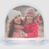 Moderne frohe Weihnachts-Script-Foto Snow Globe Schneekugeln (Rückseite)