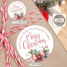 Moderne frohe Weihnachts-Script Red Bow aus dem Na