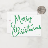 Moderne frohe Weihnachts-Script Typografie Kein Fo Mitteilungskarte (Vorderseite/Rückseite Beispiel)