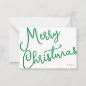 Moderne frohe Weihnachts-Script Typografie Kein Fo Mitteilungskarte (Vorderseite)